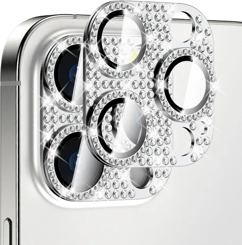 Vista 12 de Protector de lente de cámara brillante compatible con iPhone 13 Pro (6.1 pulgadas)/13 Pro Max (6.7 pulgadas), vidrio templado ultra