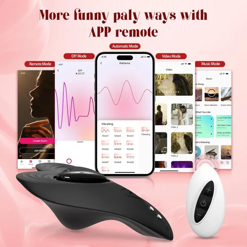Vista 6 de Vibrador con control remoto para parejas, juguetes sexuales para parejas, vibrador portátil para celular con control remoto, bragas vibratorias