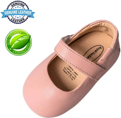 Vista 3 de Zapatos de bebé de cuero genuino para niñas y niños pequeños Mary Jane Zapatos de caminar Prewalker princesa vestido de boda zapatos zapatos