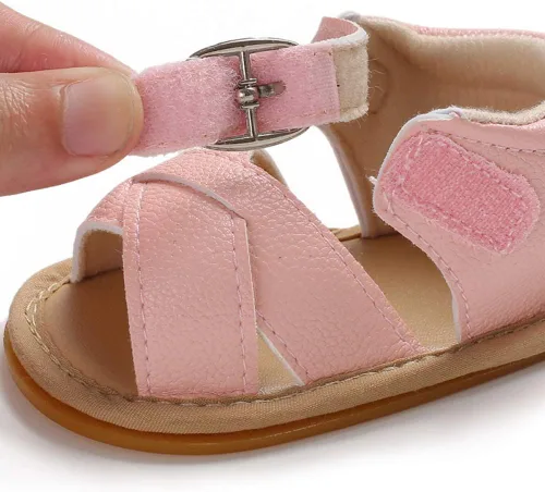 Vista 6 de SOFMUO Sandalias brillantes con lazo para bebés, niñas y niños, suela de goma antideslizante y suave de primera calidad, zapatos de verano