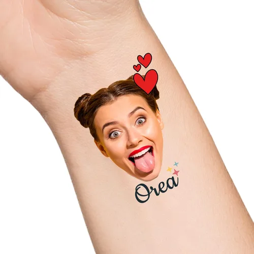 Vista 29 de Tatuajes temporales personalizados con texto de nombre, tatuaje temporal personalizado con logotipo fotográfico para adultos, parejas, mujeres