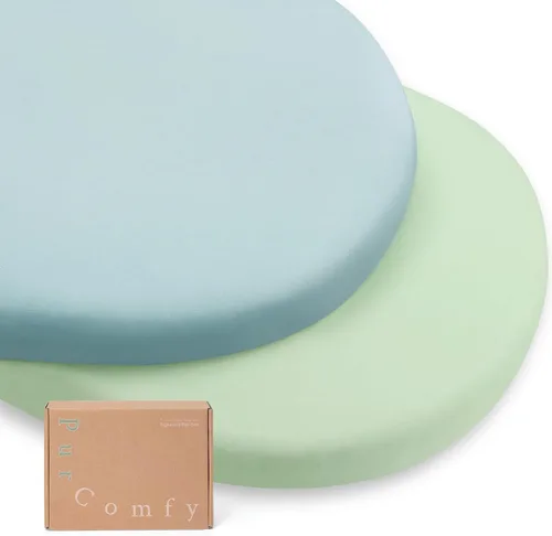 Vista 6 de Graco Pack N Play Sheets - Sábanas de viscosa prémium para cuna, bolsillo profundo de 5 pulgadas, paquete de 2 sábanas neutrales para niños y niñas