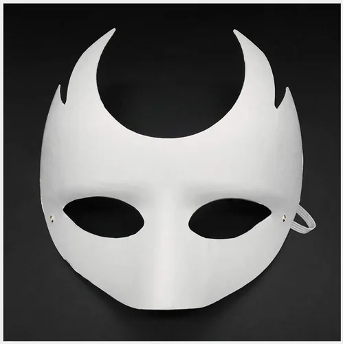 Vista 7 de 14 máscaras blancas de papel de media cara, máscaras de Mardi Gras, máscara pintable en blanco para fiesta de Halloween