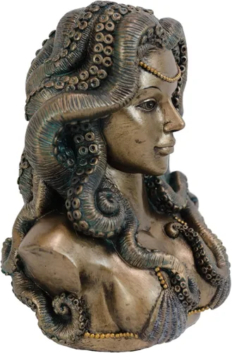 Vista 5 de Ebros Sea Witch Seductora Diosa Cecaelia Kraken pulpo tentáculos mujer busto estatua 8.25 pulgadas de alto fantasía mitos y leyendas figura