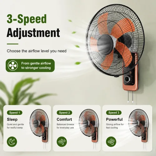 Vista 6 de Ventilador solar de 16 pulgadas con aspas de aluminio, ventilador solar para gallinero con batería con cable de control de 3 velocidades para Negro