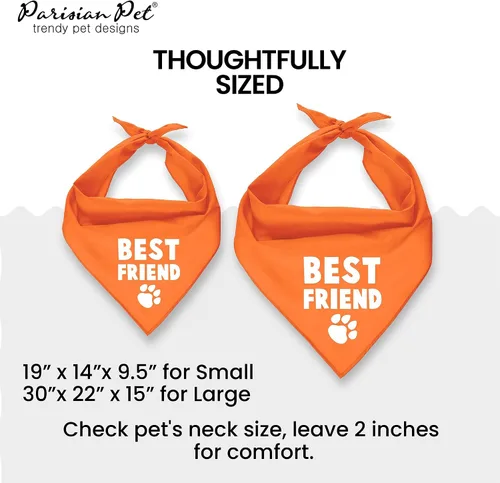 Vista 8 de Parisian Pet Bandanas naranjas para perros – Bandana ajustable para cachorros – Accesorios para perros para niños y niñas – Pañuelo para perros Best