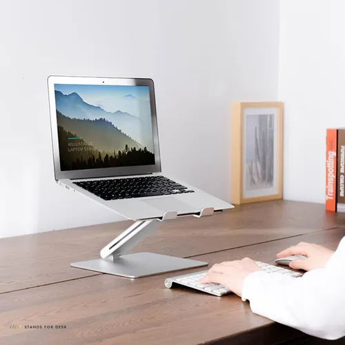 Vista 4 de Soporte para laptop, material de aleación de aluminio de rotación 360, base de refrigeración duradera, soporte para computadora portátil de 10 a