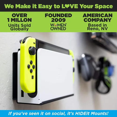 Vista 6 de HIDEit Mounts Switch Wall Mount - American Company, Steel Mount for Nintendo Switch and Nintendo Switch OLED to Safely Store Your Switch Console