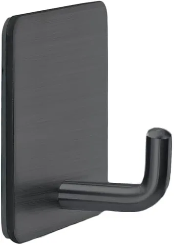 Vista 3 de FOTYRIG Ganchos adhesivos negros para toallas, ganchos de pared para colgar toallas, ganchos de pared de acero inoxidable para colgar baño, cocina