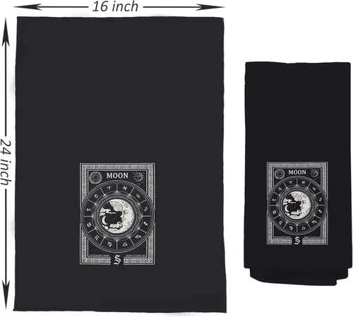 Vista 4 de Toallas de cocina, decoración de cocina gótica, juegos de toallas de cocina y paños de cocina, toallas de mano de tarot, juegos de toallas de 2