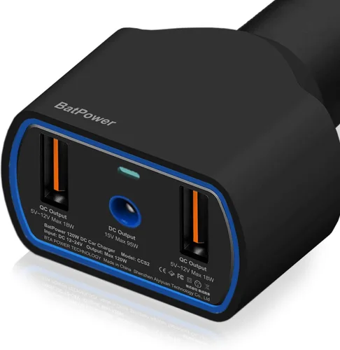 Vista 3 de BatPower CCS2 - Cargador de coche para computadora portátil de alta potencia, 120 W, compatible con Microsoft Surface Book Laptop 4 3 2 1 Surface