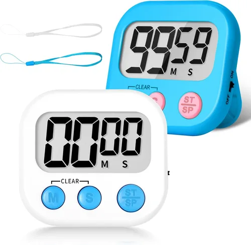 Vista 20 de ZILLEEN Temporizador de aula para niños y profesores, paquete de 2 temporizadores digitales, blanco y negro