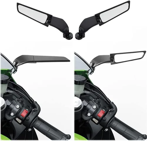 Vista 2 de Espejo retrovisor giratorio ajustable para motocicleta Ducati 848 EVO 2007-2013 749 749R 749S (color negro 1)