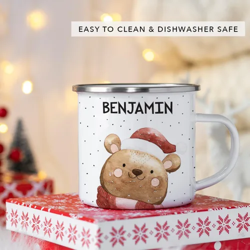 Vista 5 de Andaz Press Taza de café personalizada de acero inoxidable de 11 onzas, regalo de broma, oso de acuarela, 1 paquete, ideas personalizadas de taza