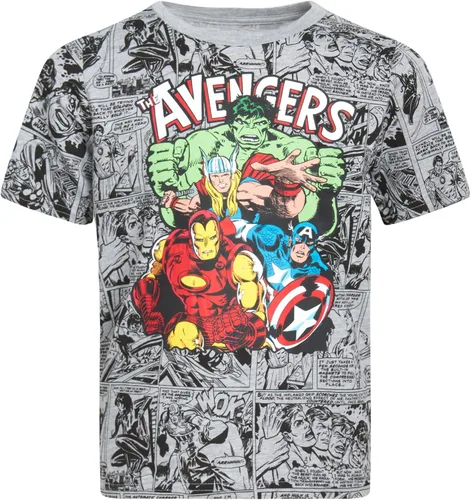 Vista 7 de Marvel Paquete de 4 camisetas de Avengers para niños, Spider-Man, Hulk, Capitán América, Iron Man, Thor (3T-16)