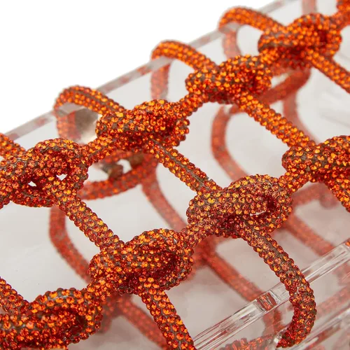 Vista 6 de Pocadri Bolsos de noche de acrílico tejido para mujer, elegante banquete con diamantes de imitación, bolso cruzado para fiesta de graduación