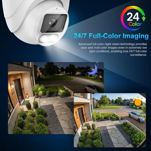 Vista 4 de VIKYLIN 8MP Full Color PoE IP Camera Outdoor with F1.0 Large Aperture Lens Cool white/8MP