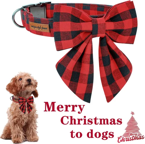 Vista 23 de Unique style paws - Collar para perros con corbatín, collar ajustable para perros y gatos, pequeño, mediano y grande