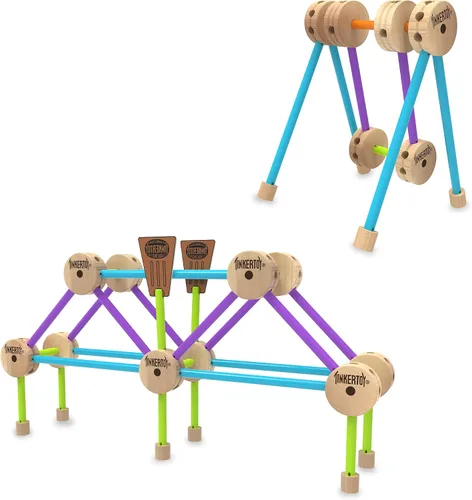 Vista 4 de Tinkertoy - Juego de construcción retro en lata - 50 piezas