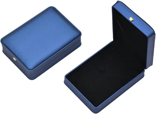 Vista 14 de Juego de joyas de boda Caja de cuero de primera calidad para collar, aretes, anillo, vitrina, soporte de almacenamiento (negro grande)