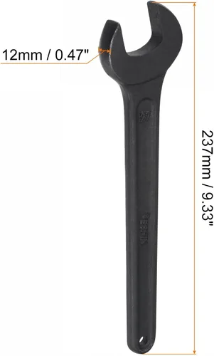 Vista 2 de uxcell Llave de extremo abierto de 1.063 in, herramienta de mano de llave de cabeza única de acero de carbono