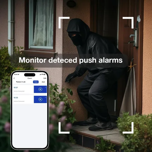 Vista 3 de Luz de camino inteligente 2 en 1 con cámara de seguridad, visión nocturna a color de 1080P, gran angular de 100°, detección de movimiento, sin