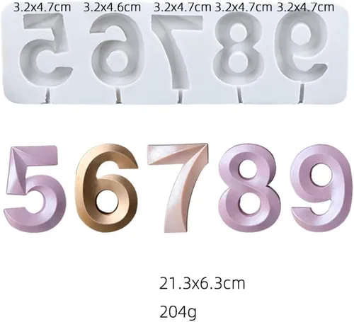 Vista 3 de Fondant 0-9 - Molde de silicona para números y alfabeto, 2