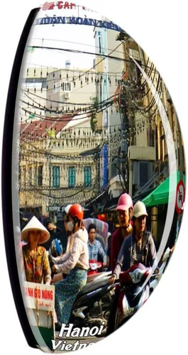 Vista 2 de Old Town Hanoi Vietnam imán de nevera 3D cristal cristal turístico ciudad viaje recuerdo colección regalo fuerte refrigerador etiqueta engomada