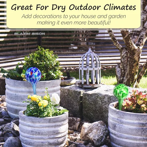 Vista 7 de Blazin Bombillas de riego automático para plantas Globos de agua automáticos para plantas de casa de vacaciones Globo decorativo de vidrio