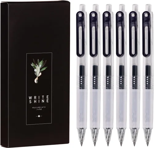 Vista 10 de XIZE SH Bolígrafos de gel ultra finos, paquete de 12 bolígrafos de gel de tinta negra de 0.015 in, tamaño de línea, bolígrafos de escritura suave