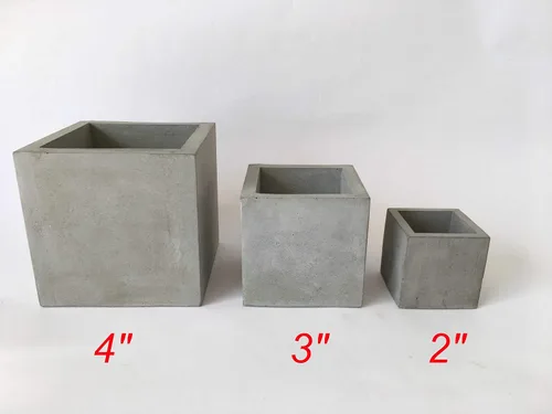 Vista 6 de Silicone mold 2" Small Cube Tray Storage Box Jewelry Box Geometric Mould Cast Concrete Plaster Succulent Candle Holder Square