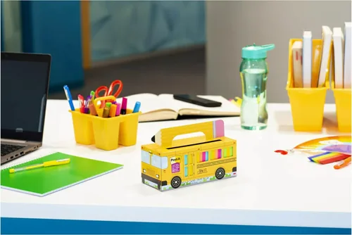 Vista 15 de Post-it Notas Súper Adhesivas Paquete de Valor, 24 Bloques, Conveniente Estuche de Transporte y Almacenamiento de Autobús Escolar, 2X el Poder