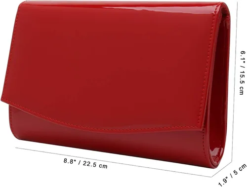 Vista 6 de CHARMING TAILOR Bolso de mano con solapa de charol clásico elegante y elegante bolso de noche