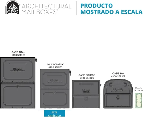 Vista 11 de Architectural Buzones Oasis Jr. Buzón de correo de montaje en poste con llave, 6200B-10