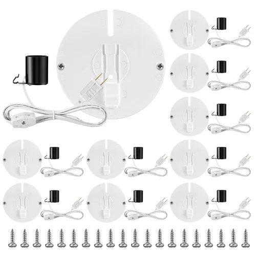 Vista 15 de Meonum Kit de Luz de Repuesto para Molde Soplado, Kit de Cable de Luz Individual E27 E26 con Interruptor Fusible Enchufe, para Decoraciones de Casa