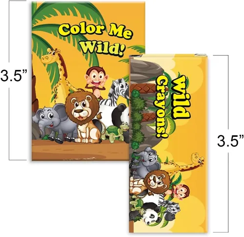 Vista 3 de ArtCreativity Paquete de 12 mini libros para colorear de animales del zoológico para niños con 12 paquetes de crayones – Recuerdos de fiesta