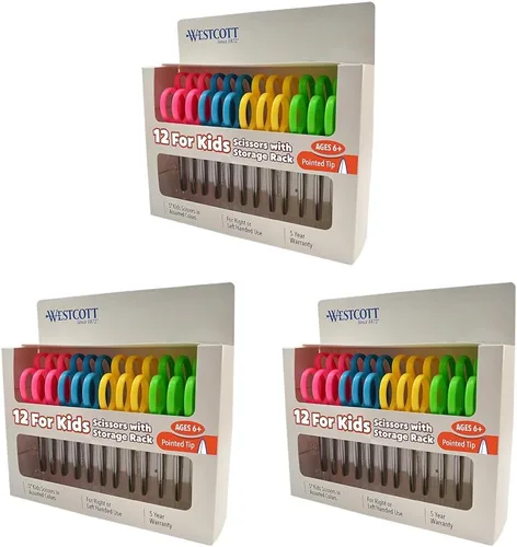 Vista 16 de Tijeras Westcott para niños diestros y zurdos, Variados Total 1