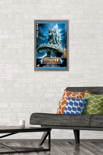 Vista 2 de Trends International Godzilla: Final Wars - Póster de pared de una hoja, 22.4 pulgadas de largo x 14.7 pulgadas, versión enmarcada en madera