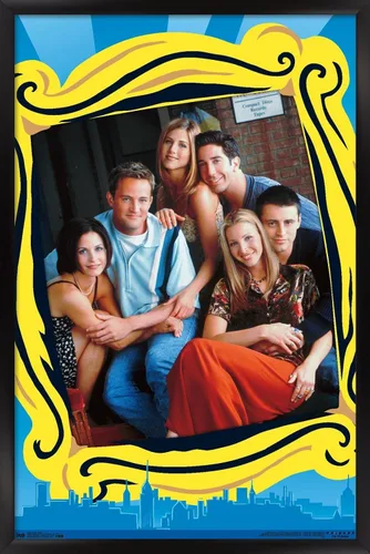 Vista 8 de Trends International Friends - Póster de pared de grupo, 14.725 x 22.375 pulgadas, versión enmarcada de madera de granero Versión sin marco