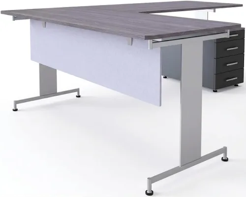 Vista 7 de OBEX Modesty Desk - Pantalla acústica de privacidad de PET, panel absorbente de sonido, ideal para recepción, mesa de estudiante u oficina