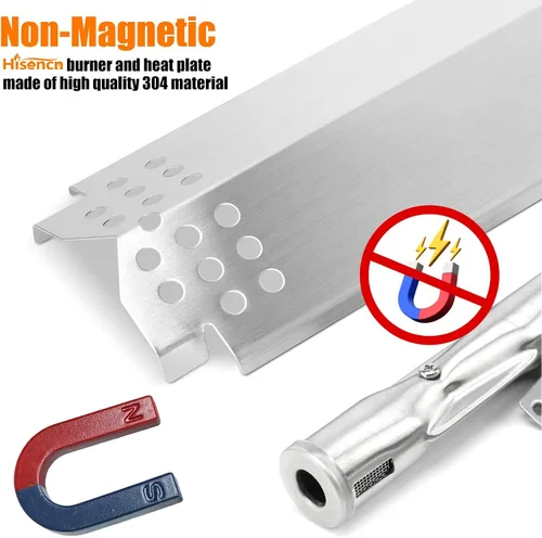 Vista 5 de Hisencn Piezas de repuesto de parrilla de acero inoxidable 304 para Nexgrill 720-0830H, 720-0888, 720-0888N, quemador de parrilla, placas de calor
