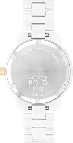 Vista 3 de Movado Bold Verso 3600934 Reloj de pulsera de cuarzo suizo para mujer, color blanco, Blanco