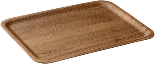 Vista 8 de KINTO - Bandeja rectangular antideslizante de teca, 17 pulgadas, juego de 6