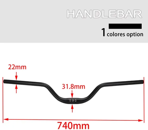 Vista 2 de JFG RACING Surron 7075 - Manillar de aluminio de 1.252 in y 7/8 de pulgada y 0.866 in y barra de mango elevada para Sur Ron/Surron/Light Negro