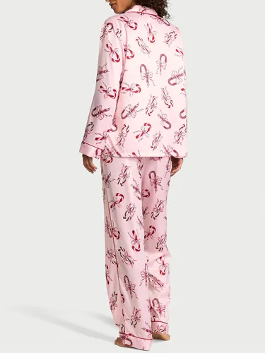 Vista 2 de Victoria's Secret Conjunto de pijama de satén, camisa y pantalones de manga larga con botones, ropa de dormir para mujer (XS-XXL)