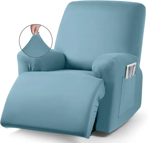 Vista 35 de TAOCOCO Sofá reclinable con funda de consola central, 4 piezas de tela de poliéster elástica, protector de muebles suave y lavable