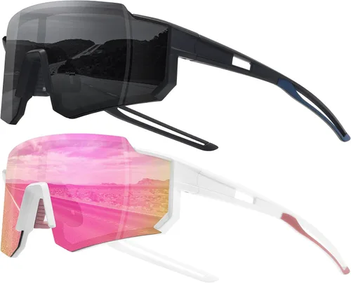 Vista 31 de STORYCOAST Lentes de sol deportivos polarizados para hombres y mujeres, para conducir, pesca, ciclismo, bicicleta de montaña, protección UV400