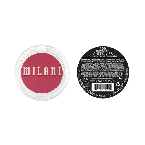 Vista 2 de Milani Maquillaje Rubor – Rubor en crema Cheek Kiss para mejillas, color cremosa a gel y tinte labial, color natural brillante, hidratante