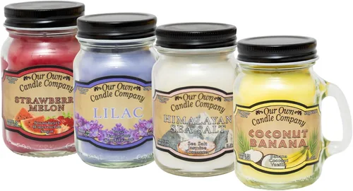 Vista 11 de Grandma's Kitchen - Mini vela perfumada en tarro Mason de Our Own Candle Company, 3.5 onzas (paquete de 4)