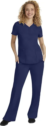 Vista 3 de Healing Hands Pantalón de hospital de etiqueta púrpura para mujeres modelo Taylor 9095 2 con cordón y 2 bolsillos